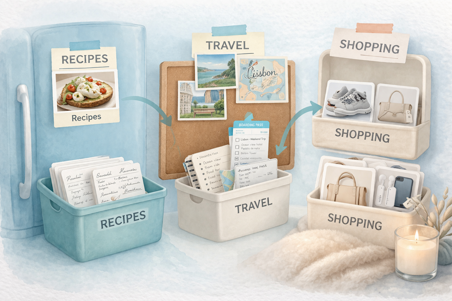 Best Practices for Managing Recipes, Travel Ideas, and Shopping Finds