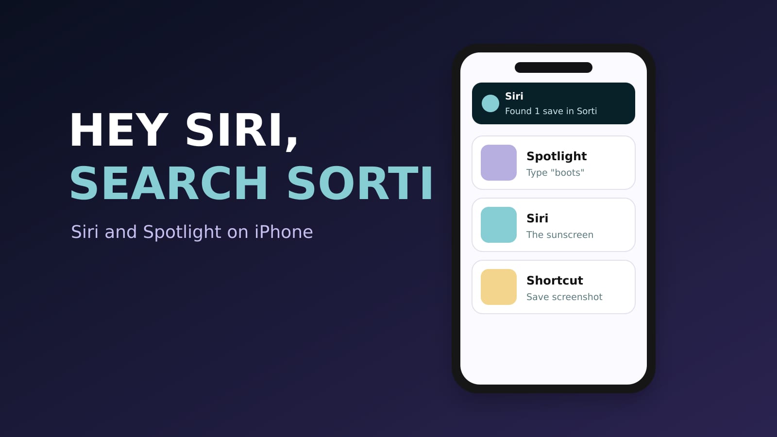 How to Use Siri and Spotlight with Sorti on iPhone (2026)